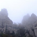 El Torcal bei Nebel Im Winter